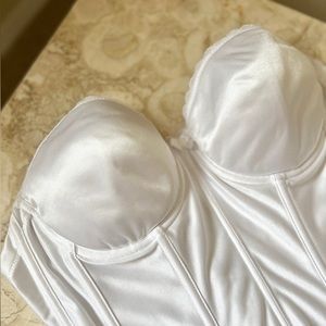 Va Bien 36 C Strapless Bridal Corset Multi Hook Customizable Shaping Long Torso